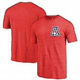 Arizona Wildcats Fanatics Branded Red Primary Logo Left Chest Distressed Tri Blend T-Shirt,baseball caps,new era cap wholesale,wholesale hats
